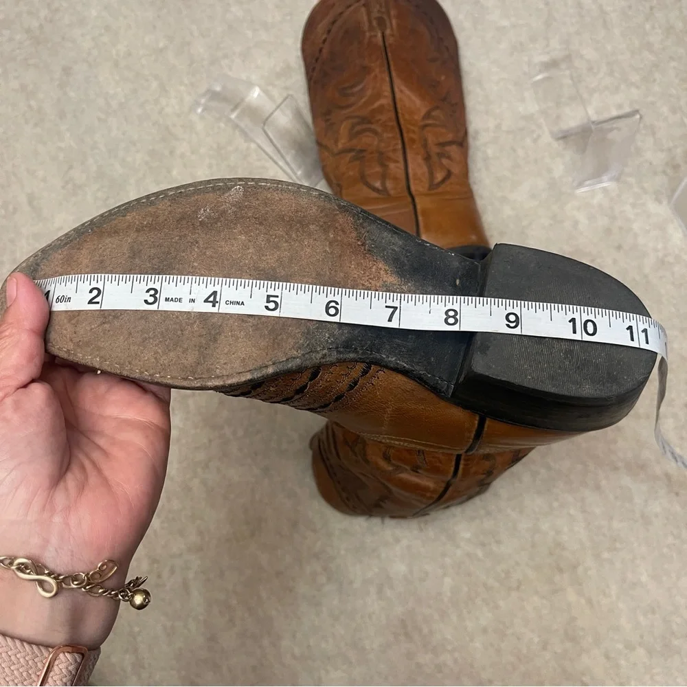 Lucchese 1883 N1561 Brown Leather Snip Toe Western Cowboy Boots Men’s Size 9.5D